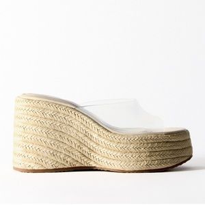 Zara vinyl wedges